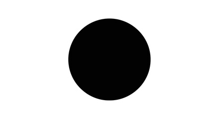 Black Circle Shape on White Background.