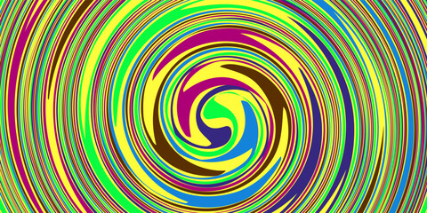 an abstract, vibrant swirl of bold colors, including red, yellow, green, blue, black, and white. The flowing, liquid-like patterns create a chaotic yet dynamic composition, evoking energy and movement