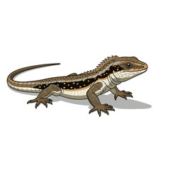Fototapeta premium Isolated illustration of a reptile with detailed texture and shadow