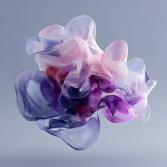 A vibrant purple and pink abstract sculpture with intricate details