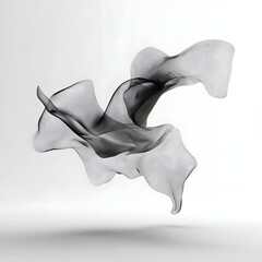 A delicate piece of fabric floating in mid-air with intricate patterns