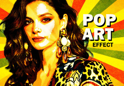 Retro Pop Art Halftone Effect Mockup