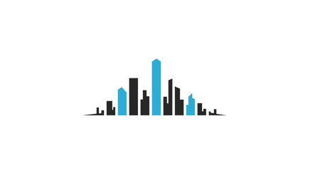 Fototapeta premium Bar graph with blue highlighted bars.
