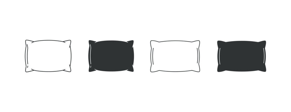 Four rectangular pillows in different shading styles.