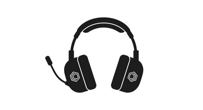 Black gaming headphones with microphone.