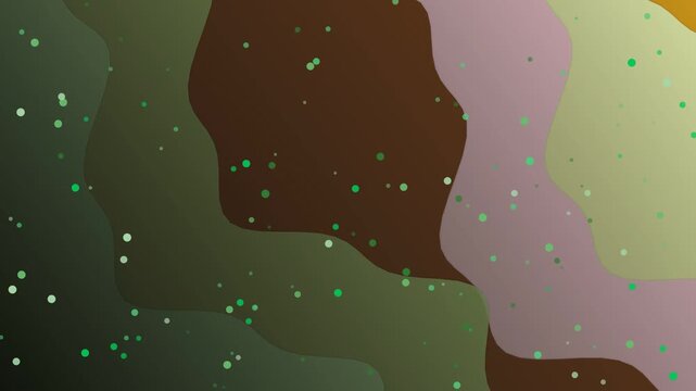 Abstract colorful illustration with splashes, shapes, and dots in a dynamic composition