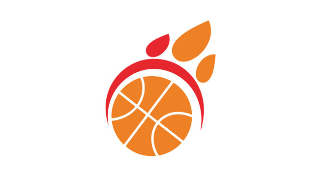 Basketball Sports Equipment Logo Design.