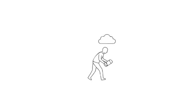 man workout cartoon illustration video motion suitable to your gym, brand, display, sport, health, lifestyle, care, marketing, template, business, and more