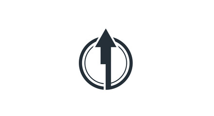 Black Arrow Pointing Upward Circle Icon.