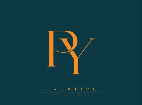 PY Creative Luxury Logo. This logo crafted for creative branding and luxury business identity. Ideal for boutique fashion labels, premium stationery, corporate mark, and marketing materials.