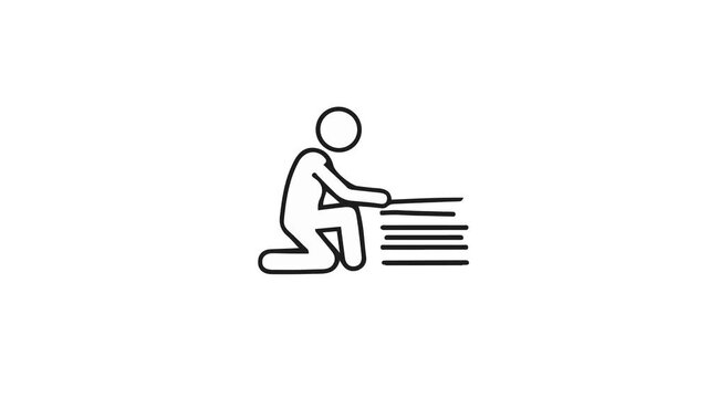 man reading a book in library cartoon video motion suitable to your brand, display, template, comic, mascot, business, and more