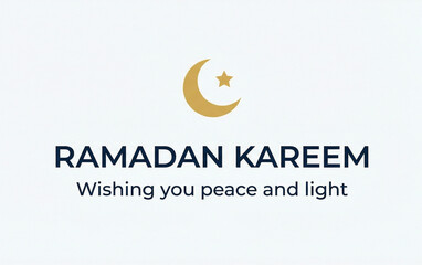 Fototapeta premium ramadan kareem, Simple Elegant Gold Moon Star Icon with Clean Typography