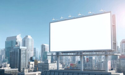 Obraz premium A large billboard is in the middle of a city