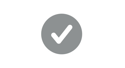 Checkmark Symbol on Grey Background. © sidik