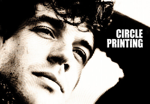 Spiral Circle Printing Photo Effect