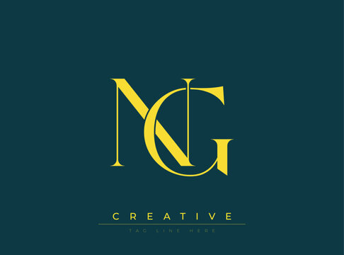 NG Creative Luxury Logo. This logo crafted for creative branding and luxury business identity. Ideal for boutique fashion labels, premium stationery, corporate mark, and marketing materials.