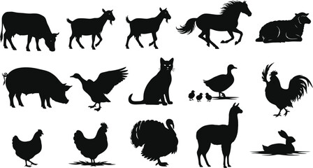 Obraz premium Collection of animal silhouettes