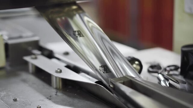 Automated industrial machine marking metal strip with QR codes for tracking and identification