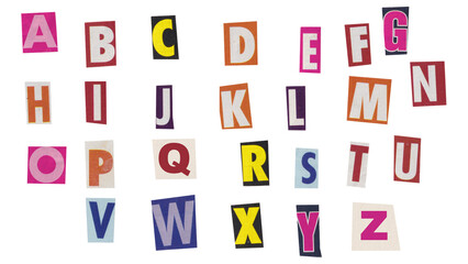 Colorful Ransom Note Style Alphabet Letters A–Z  © Tatsiana Sa