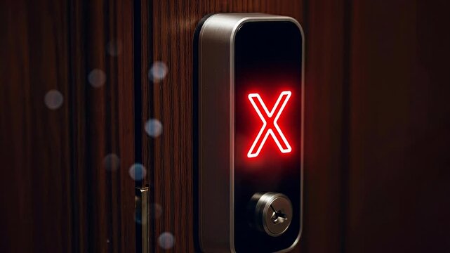 Smart lock display changes from green checkmark to red X and back for quick status updates