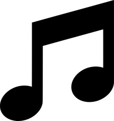 Musical note silhouette: A minimalist illustration of a musical note, symbolizing melody, rhythm, and the essence of sound.