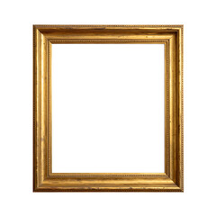 Elegant empty picture frame with classic design and warm gold color