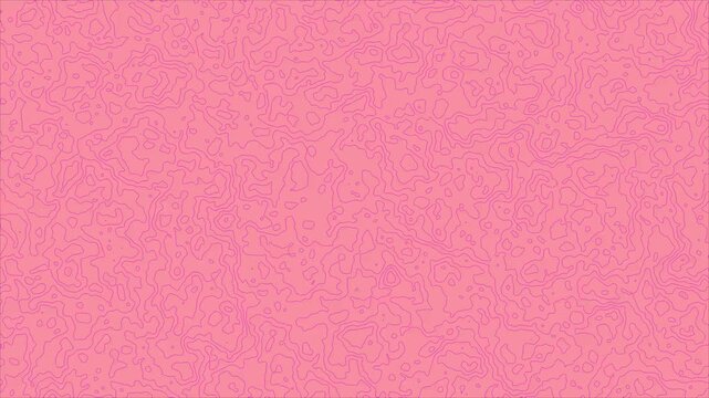 Abstract pink topographic lines flowing and shifting on a vibrant heatmap motion background