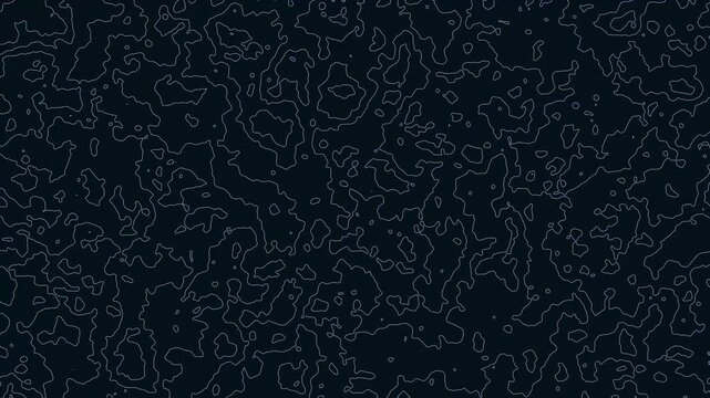 Abstract digital topography lines flowing and shifting in complex organic patterns motion background