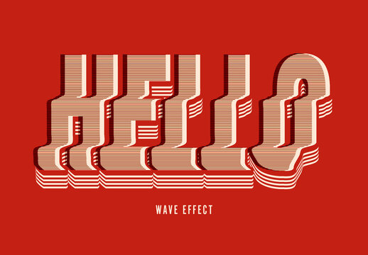 Groovy Lines Wave Text Effect