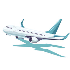 Modern Aircraft Travel Vector Graphic Isolated