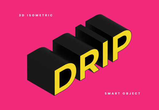 3D Isometric Block Text Effect