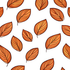 Elegant Autumn Leaves Pattern Background Illustration