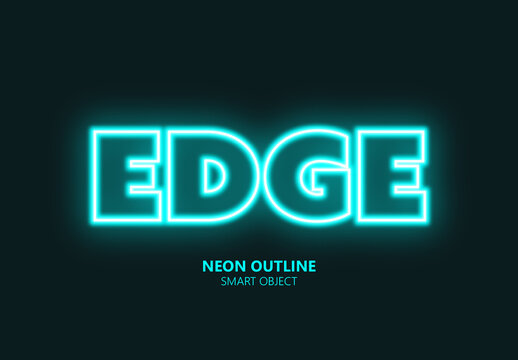 Glow Neon Outline Text Effect