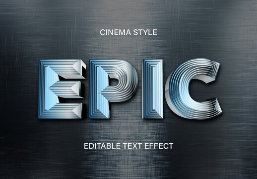 Layered Metallic Text Effect