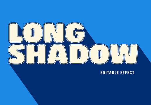 Outline Long Shadow Text Effect