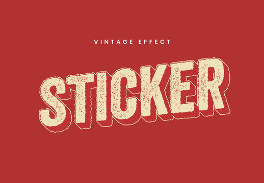 Distressed Sticker Text Effect