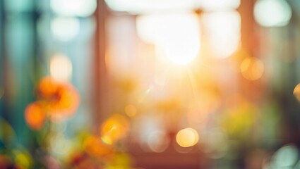 Interior window background with green leaf, AI generated image