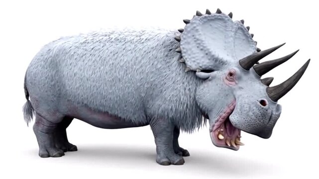 Tricerohippopotamus moving a little alone