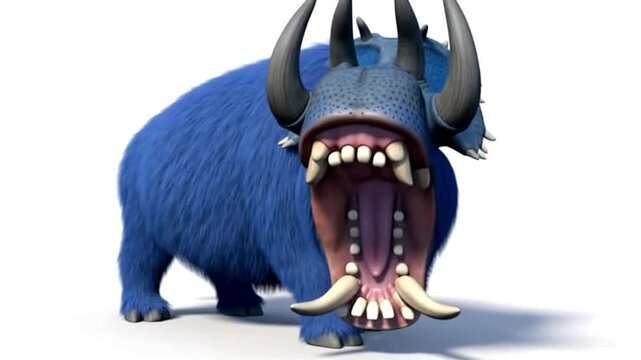 Tricerohippopotamus moving a little alone