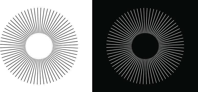 simple sunburst radial lines graphic design element vector illustration