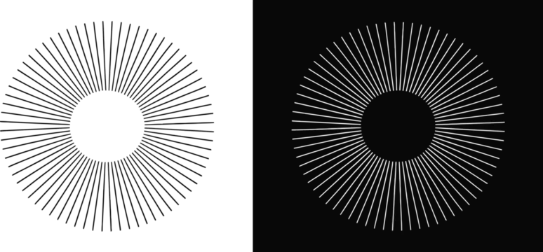 simple sunburst radial lines graphic design element vector illustration