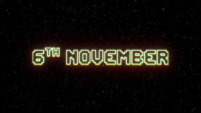 6th November Neon text with retro style
