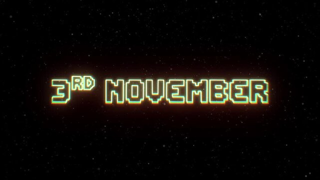 3rd November Neon text with retro style
