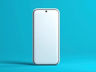 smartphone white mockup isolated on a blue background