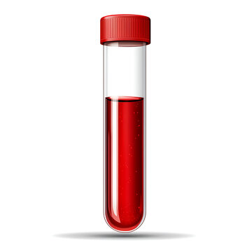 Medical blood test tube on white background
