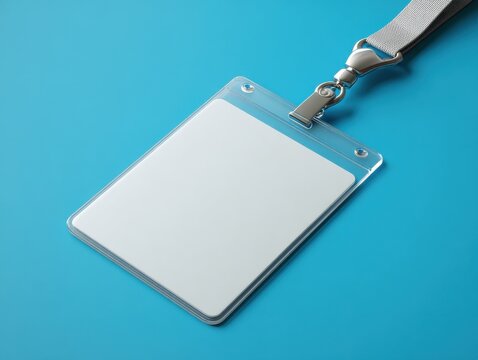 id card blank isolated on a blue background