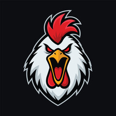 rooster mascot logo illustration vector design template modern style eps 10