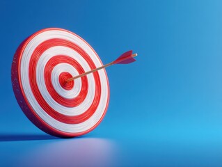target with arrow isolated on a blue background