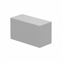 Fototapeta premium A gray rectangular block standing upright against a white background