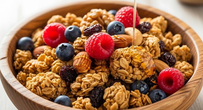 Healthy Granola with Berries and Nuts.